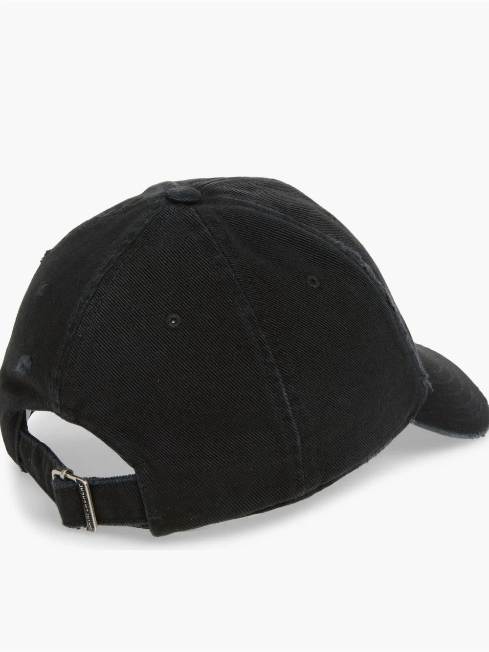 Saint Laurent Black Frayed Edge denim Cotton Baseball Cap with Tonal Logo